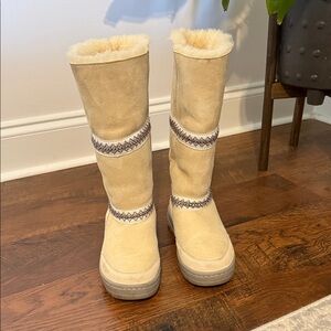 UGG Tan Winter Boots with Cream Accents